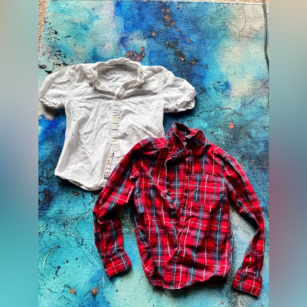 3 for $13 2 kids button up boys size 7/8 Zara kids and Place